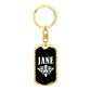 Jane v03a - Luxury Dog Tag Keychain