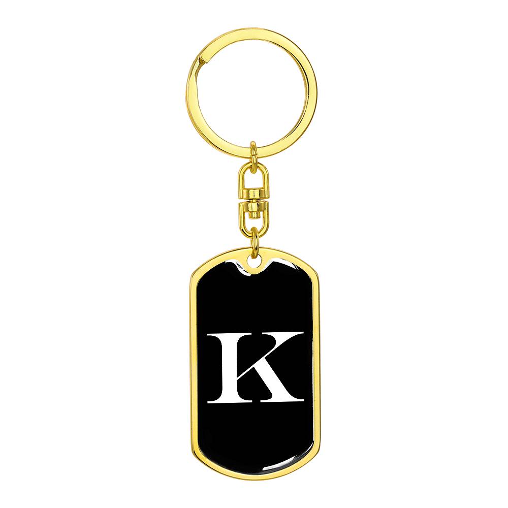 Initial K v3a - Luxury Dog Tag Keychain