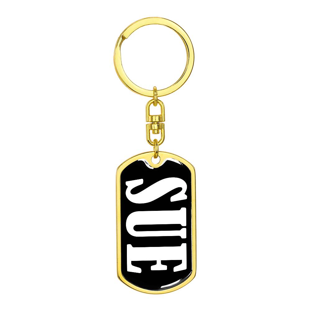 Sue v01w - Luxury Dog Tag Keychain