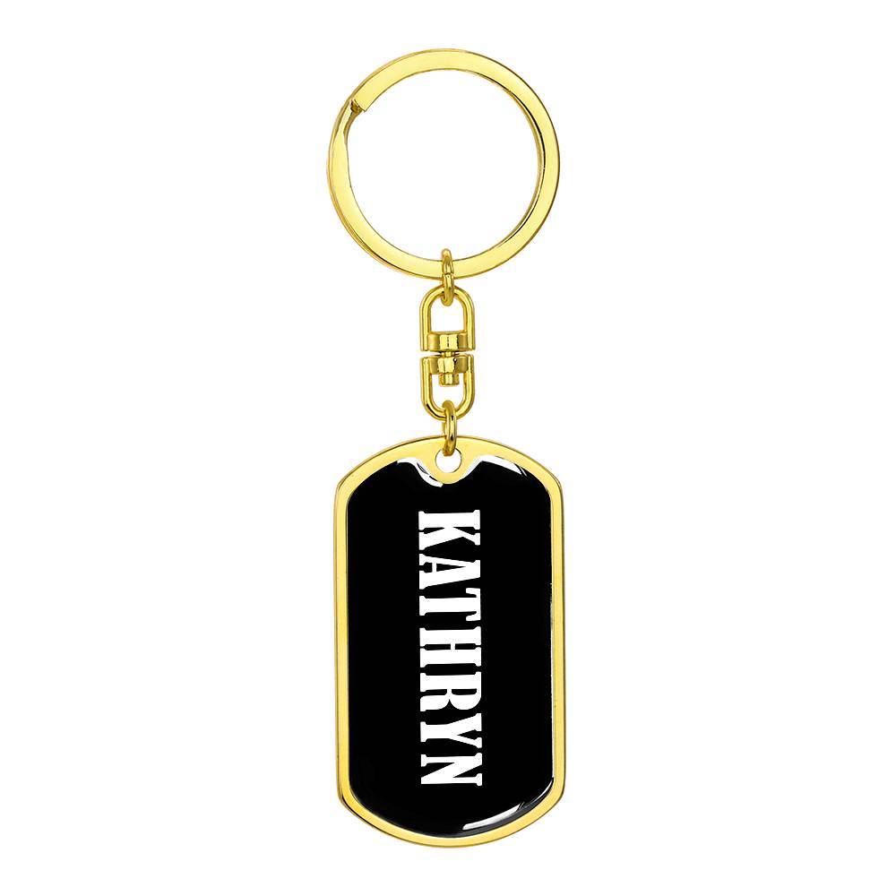 Kathryn v01w - Luxury Dog Tag Keychain