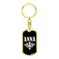 Anna v03a - Luxury Dog Tag Keychain