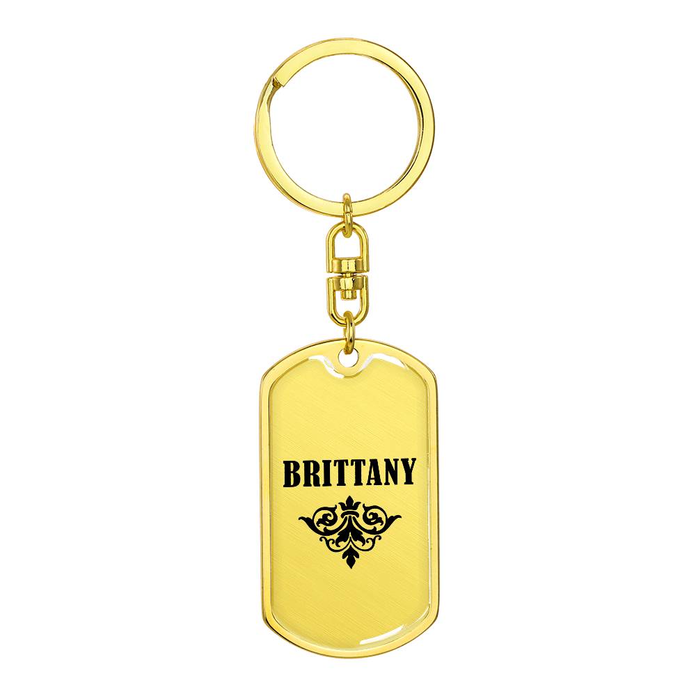 Brittany v01a - Luxury Dog Tag Keychain