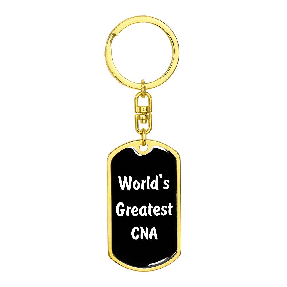 World's Greatest CNA v3 - Luxury Dog Tag Keychain