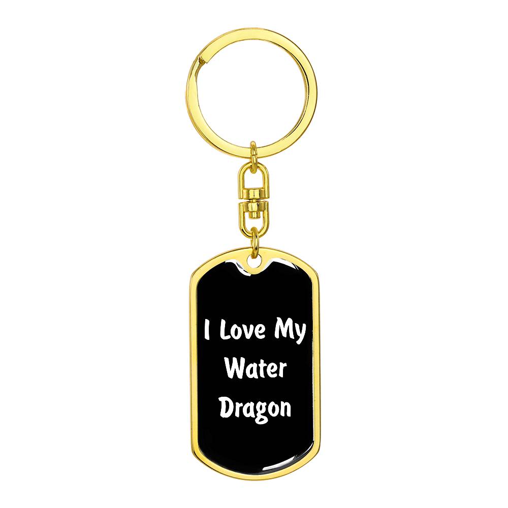 Love My Water Dragon v3 - Luxury Dog Tag Keychain