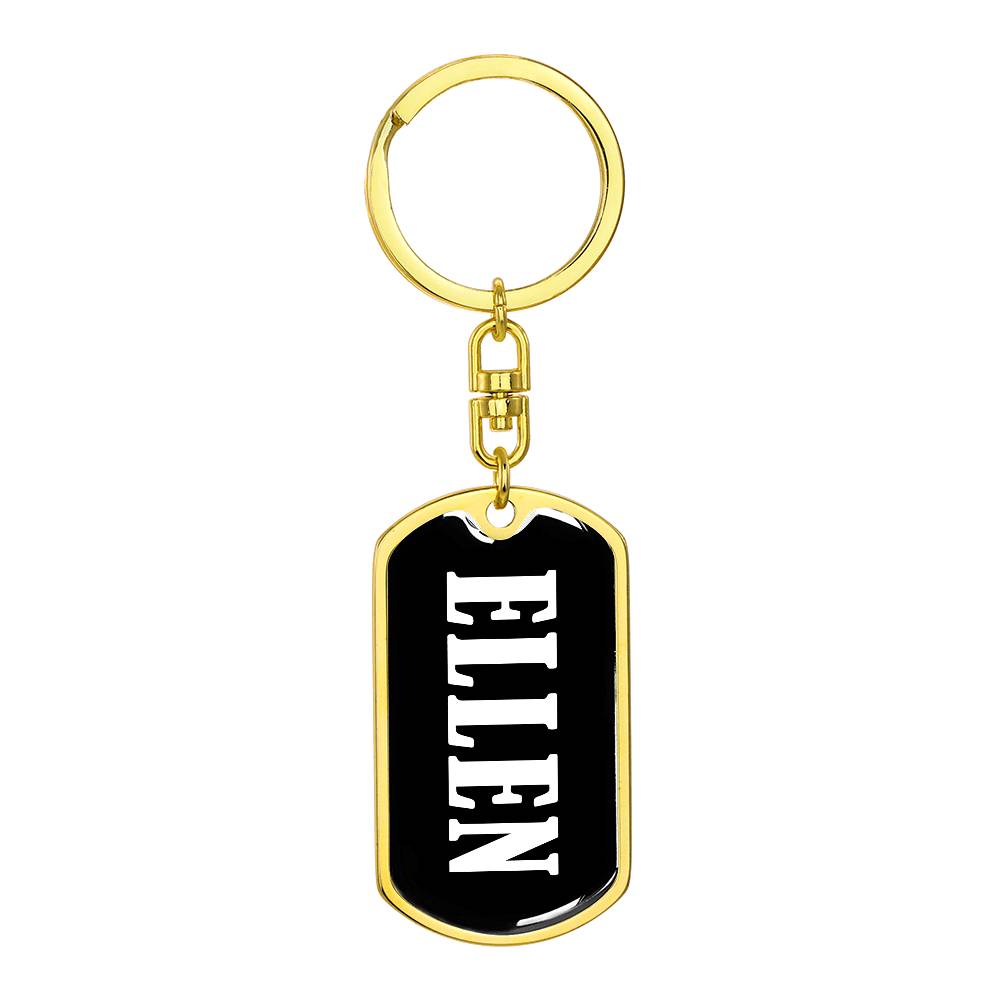 Ellen v01w - Luxury Dog Tag Keychain