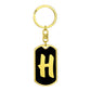 Initial H v2b - Luxury Dog Tag Keychain