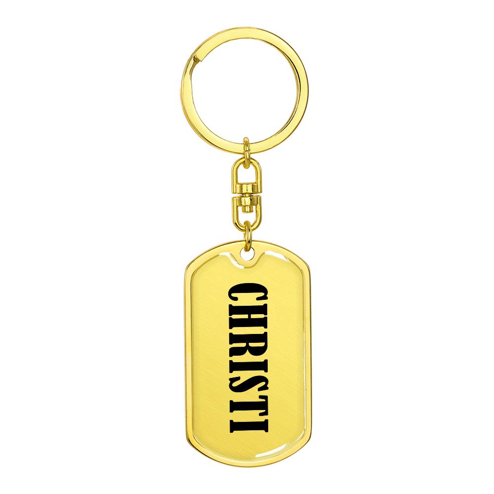 Christi v01 - Luxury Dog Tag Keychain