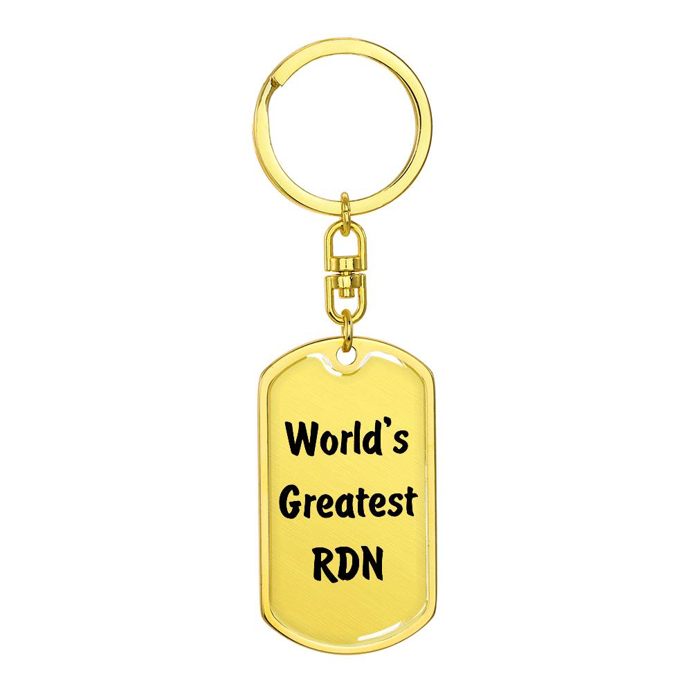 World's Greatest RDN - Luxury Dog Tag Keychain