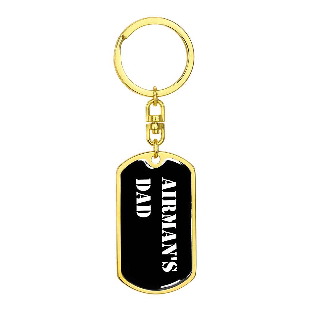 Airman's Dad v3 - Luxury Dog Tag Keychain