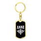 Anne v03a - Luxury Dog Tag Keychain