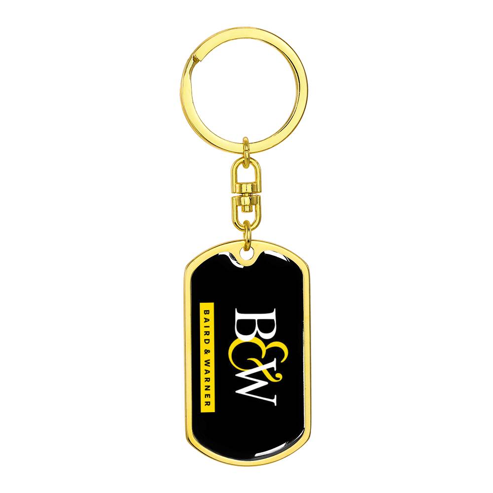 B and W - Luxury Dog Tag Keychain