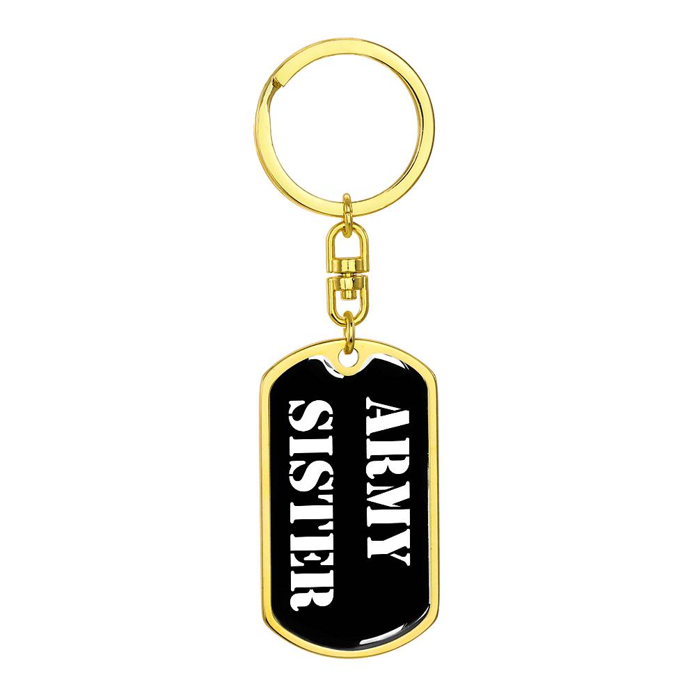 Army Sister v3 - Luxury Dog Tag Keychain