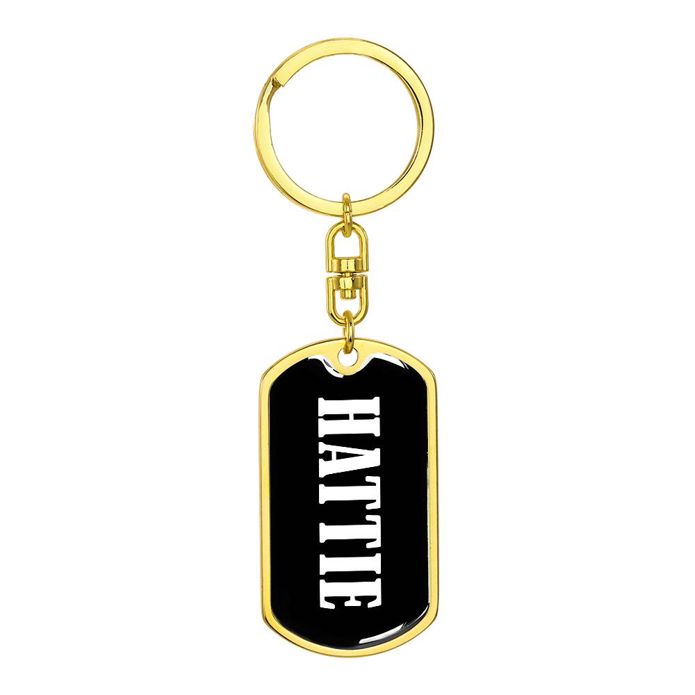 Hattie v01w - Luxury Dog Tag Keychain