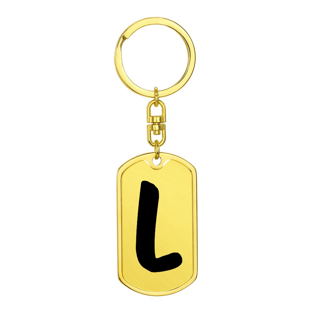 Initial L v1b - Luxury Dog Tag Keychain