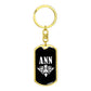 Ann v03a - Luxury Dog Tag Keychain