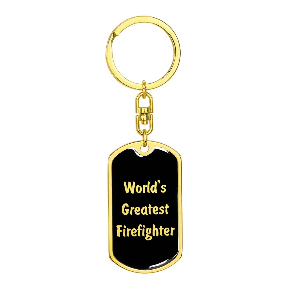 World's Greatest Firefighter v2 - Luxury Dog Tag Keychain