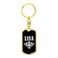 Lisa v03a - Luxury Dog Tag Keychain