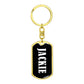 Jackie v01w - Luxury Dog Tag Keychain
