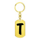 Initial T v1b - Luxury Dog Tag Keychain