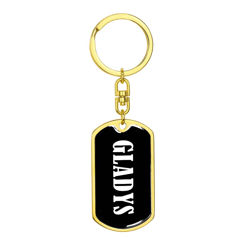 Gladys v01w - Luxury Dog Tag Keychain
