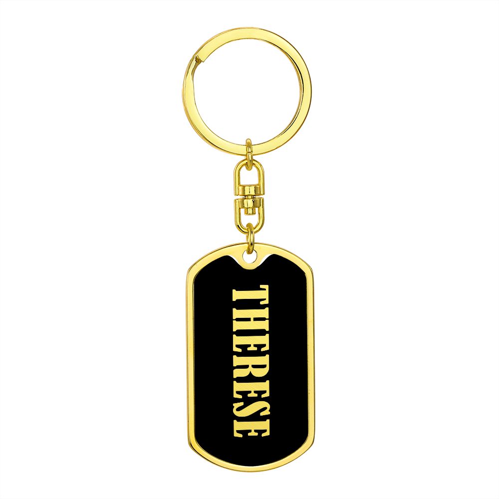 Therese v02 - Luxury Dog Tag Keychain