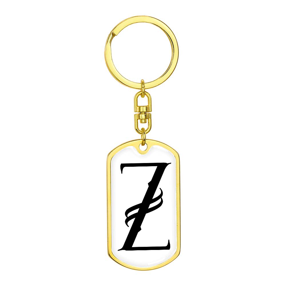 Initial Z v001-14 - Luxury Dog Tag Keychain