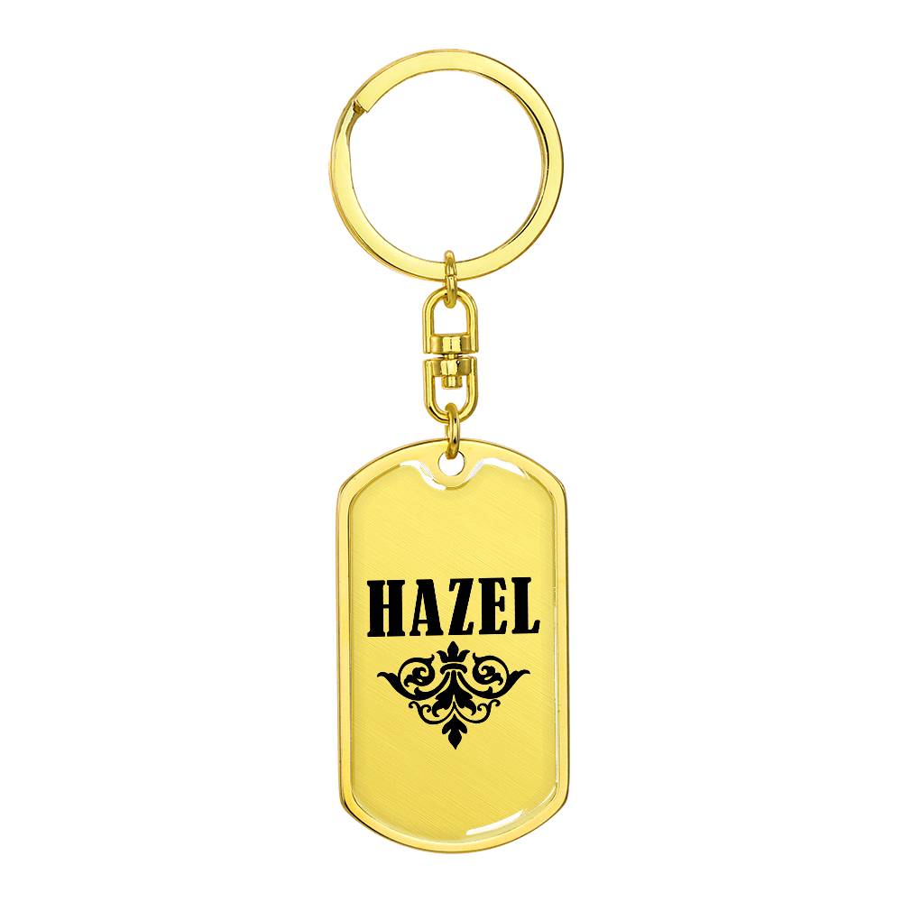 Hazel v01a - Luxury Dog Tag Keychain