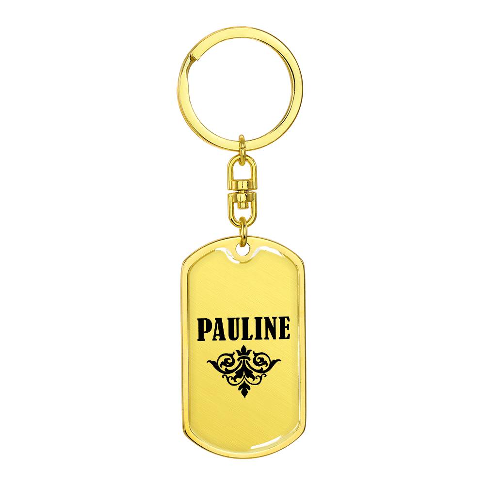 Pauline v01a - Luxury Dog Tag Keychain