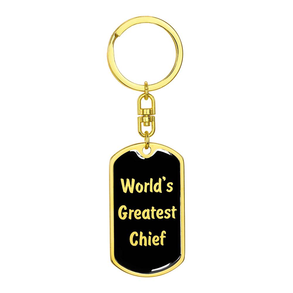 World's Greatest Chief v2 - Luxury Dog Tag Keychain