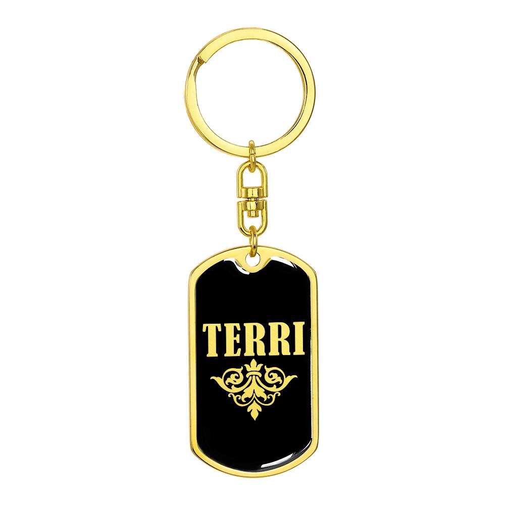 Terri v02a - Luxury Dog Tag Keychain