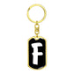 Initial F v3b - Luxury Dog Tag Keychain