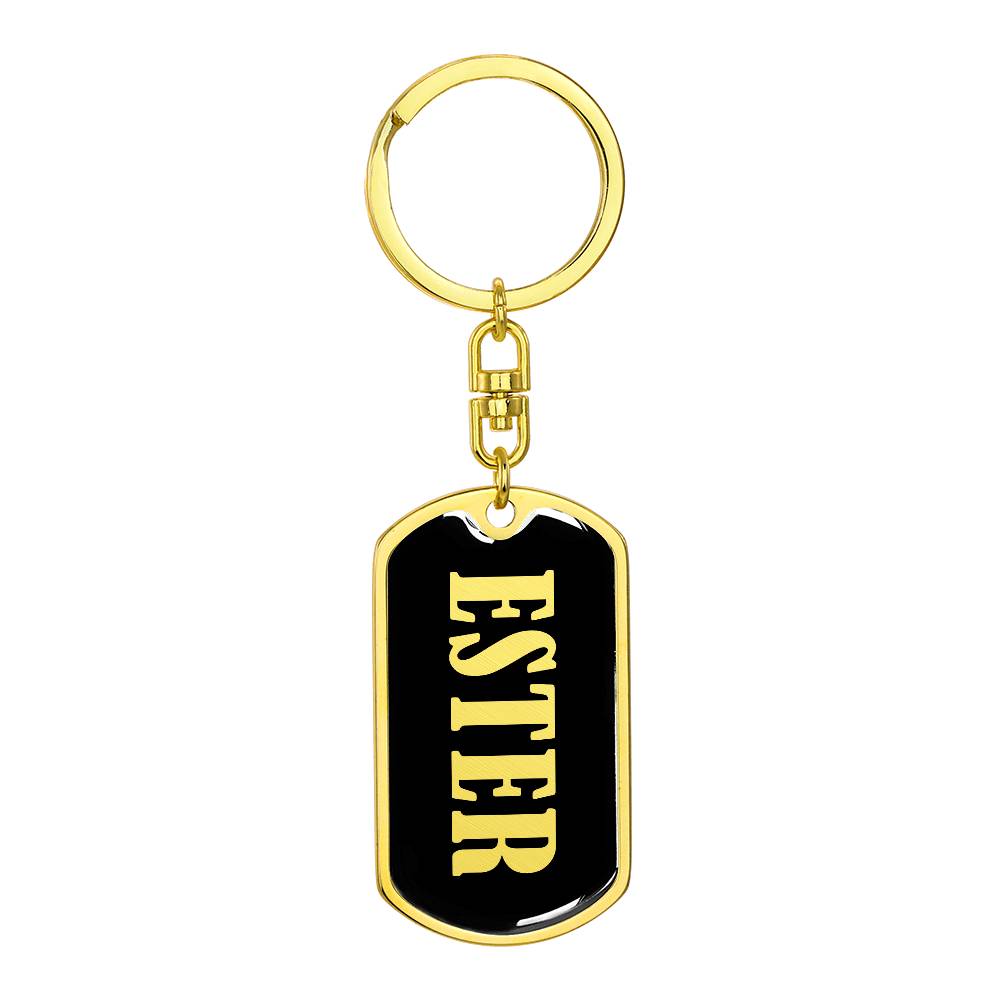 Ester v02 - Luxury Dog Tag Keychain