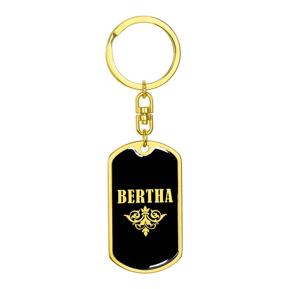 Bertha v02a - Luxury Dog Tag Keychain