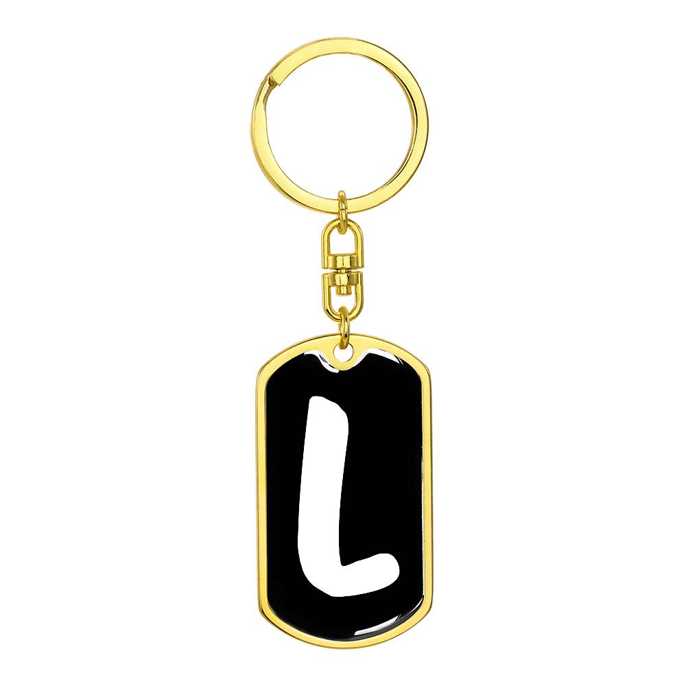 Initial L v3b - Luxury Dog Tag Keychain