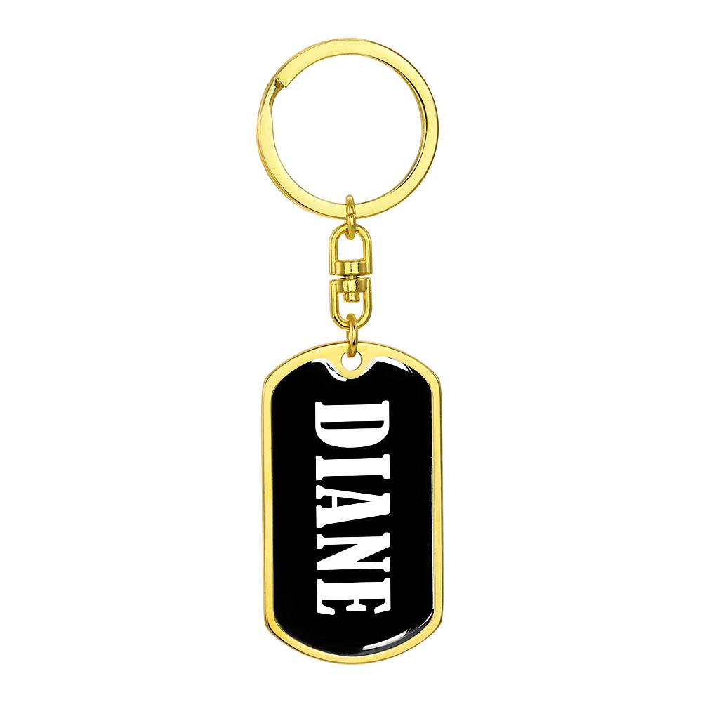 Diane v01w - Luxury Dog Tag Keychain