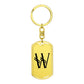 Initial W v001-11 - Luxury Dog Tag Keychain