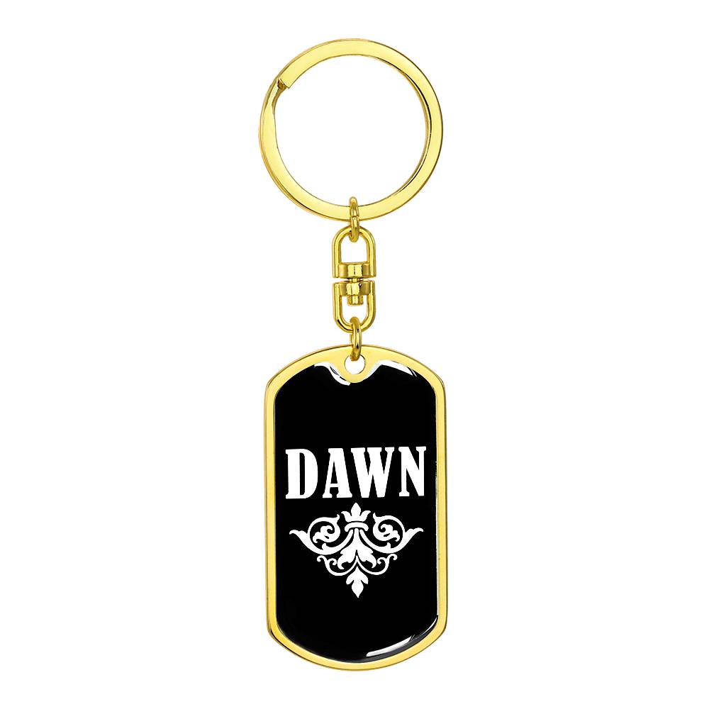 Dawn v03a - Luxury Dog Tag Keychain