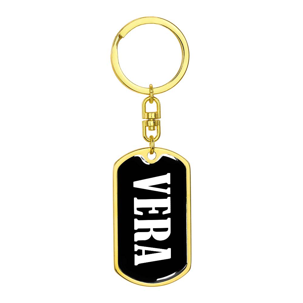 Vera v01w - Luxury Dog Tag Keychain