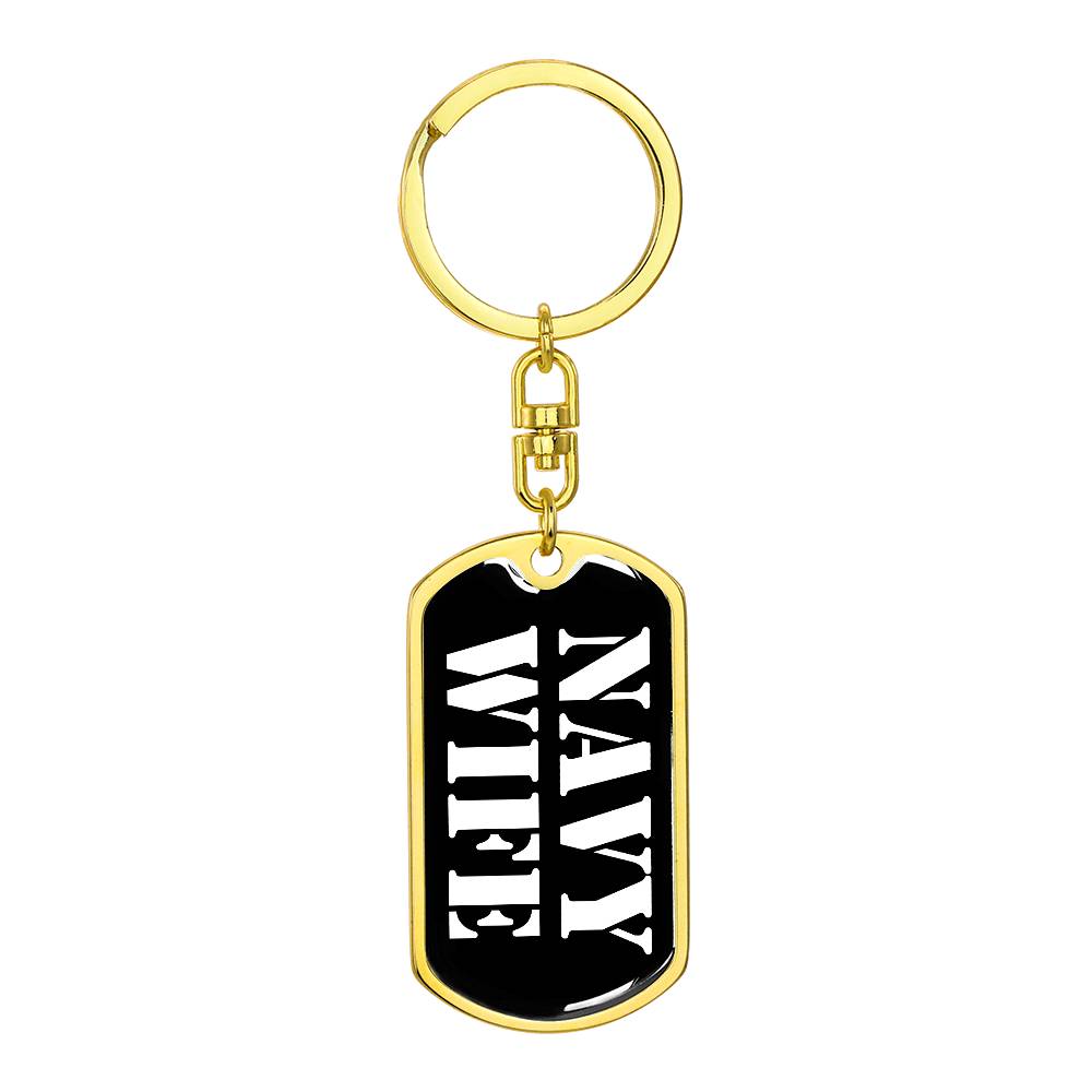 Navy Wife v3 - Luxury Dog Tag Keychain