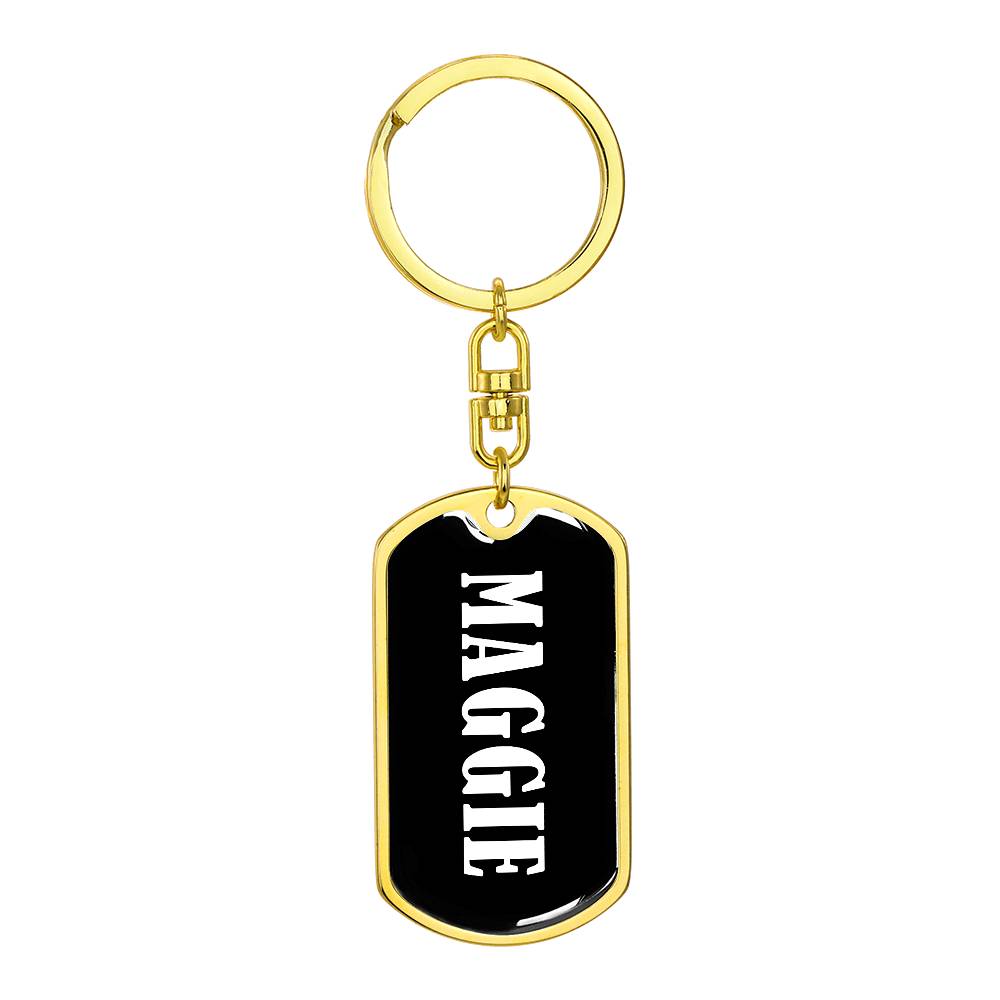 Maggie v01w - Luxury Dog Tag Keychain