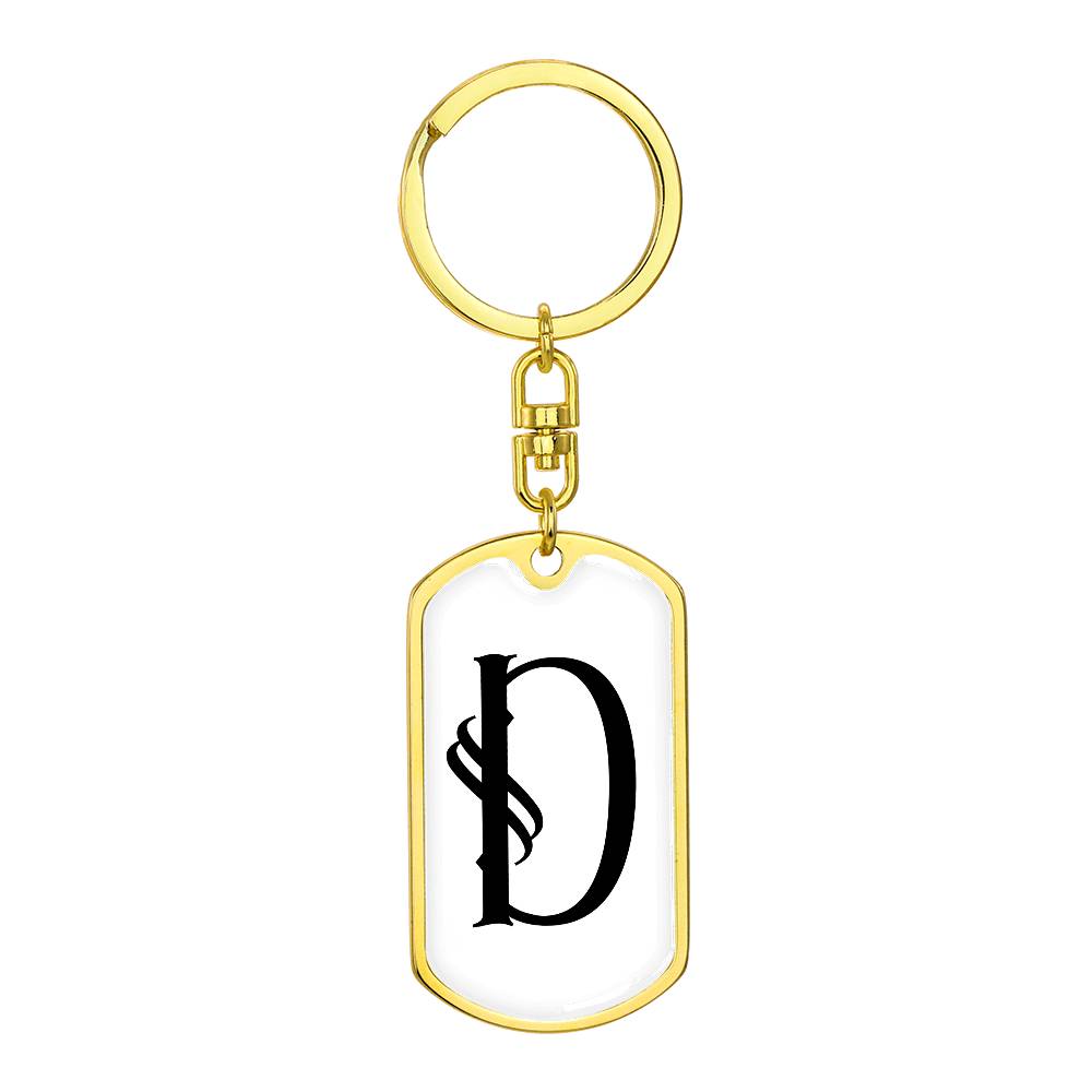 Initial D v001-14 - Luxury Dog Tag Keychain