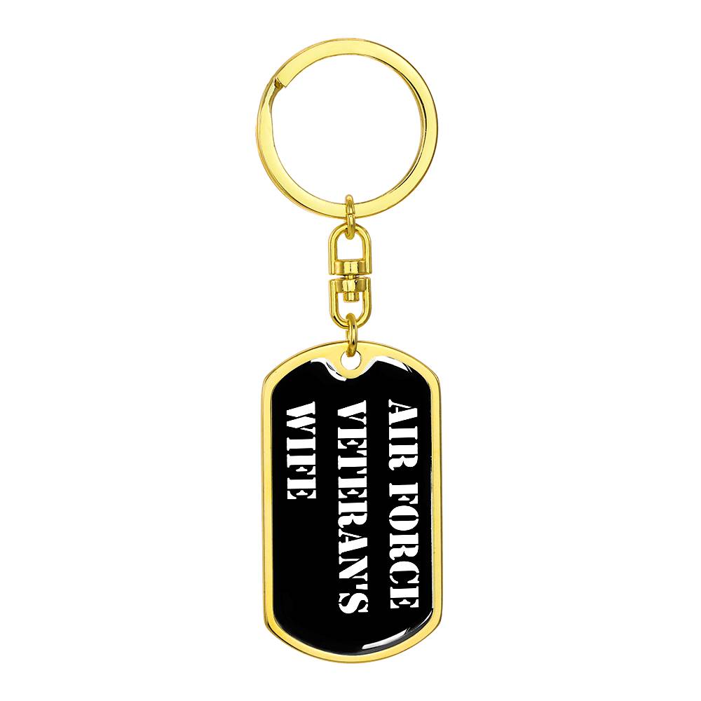 Air Force Veteran's Wife v3 - Luxury Dog Tag Keychain