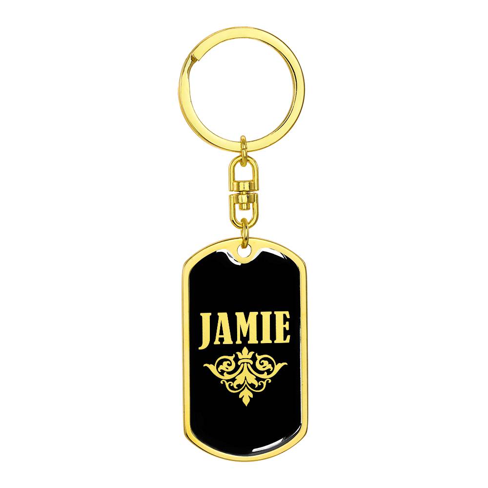Jamie v02a - Luxury Dog Tag Keychain
