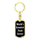 World's Greatest Food Server v3 - Luxury Dog Tag Keychain