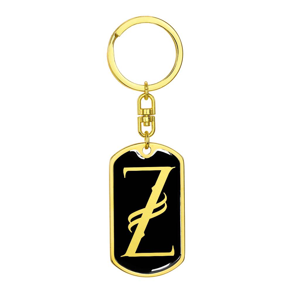 Initial Z v001-12 - Luxury Dog Tag Keychain