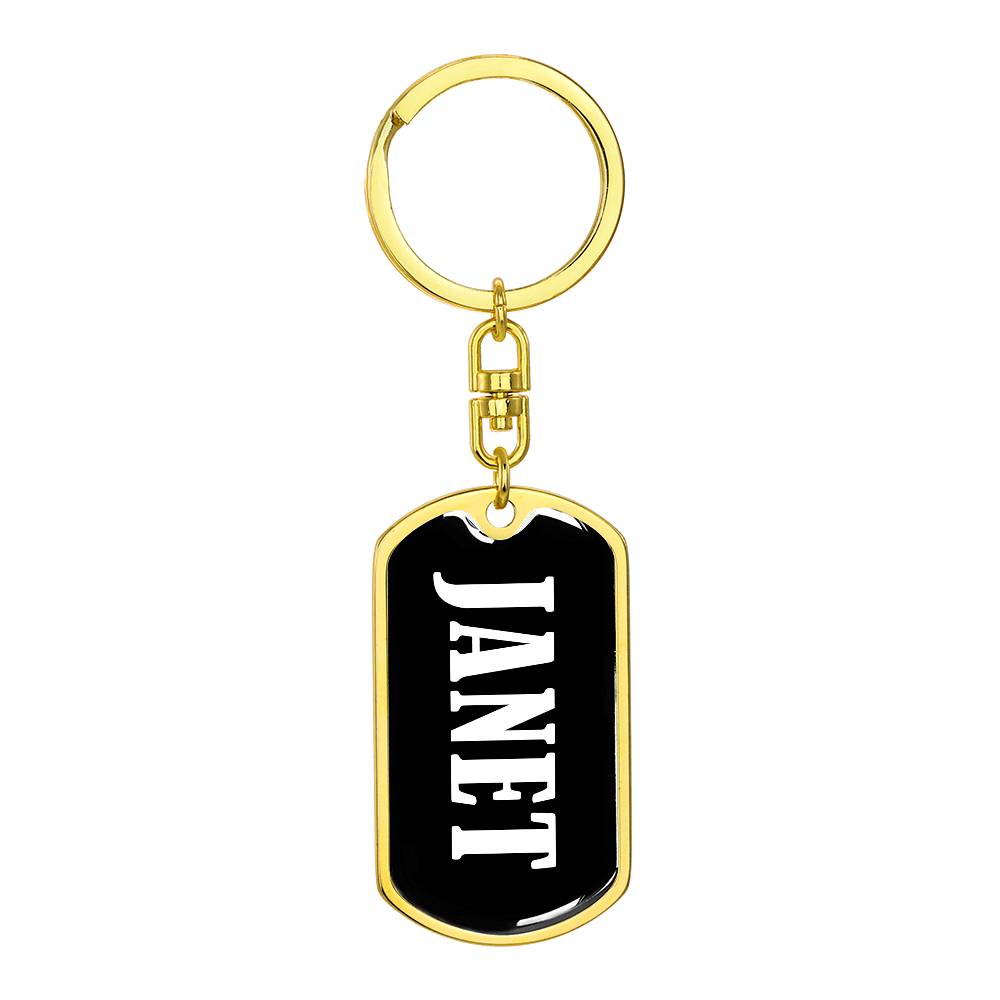 Janet v01w - Luxury Dog Tag Keychain