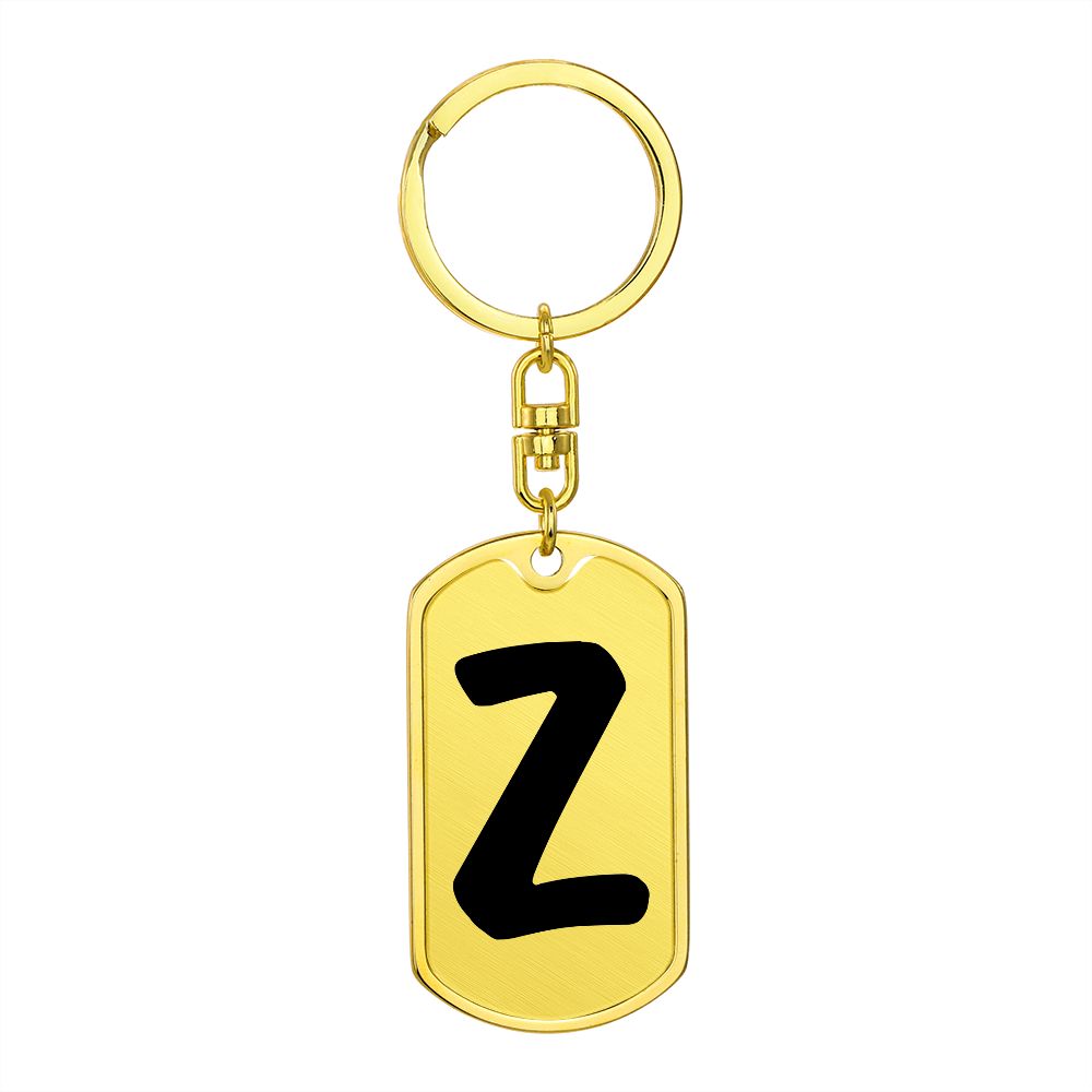 Initial Z v1b - Luxury Dog Tag Keychain