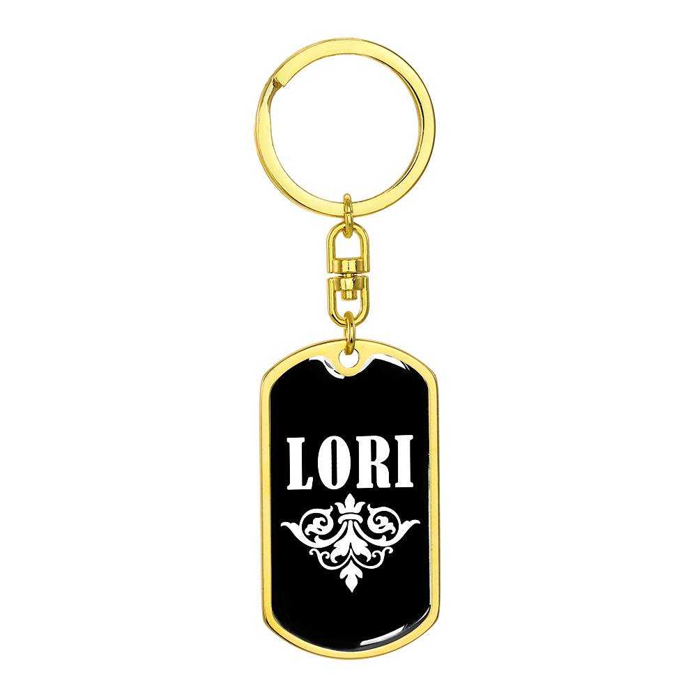 Lori v03a - Luxury Dog Tag Keychain