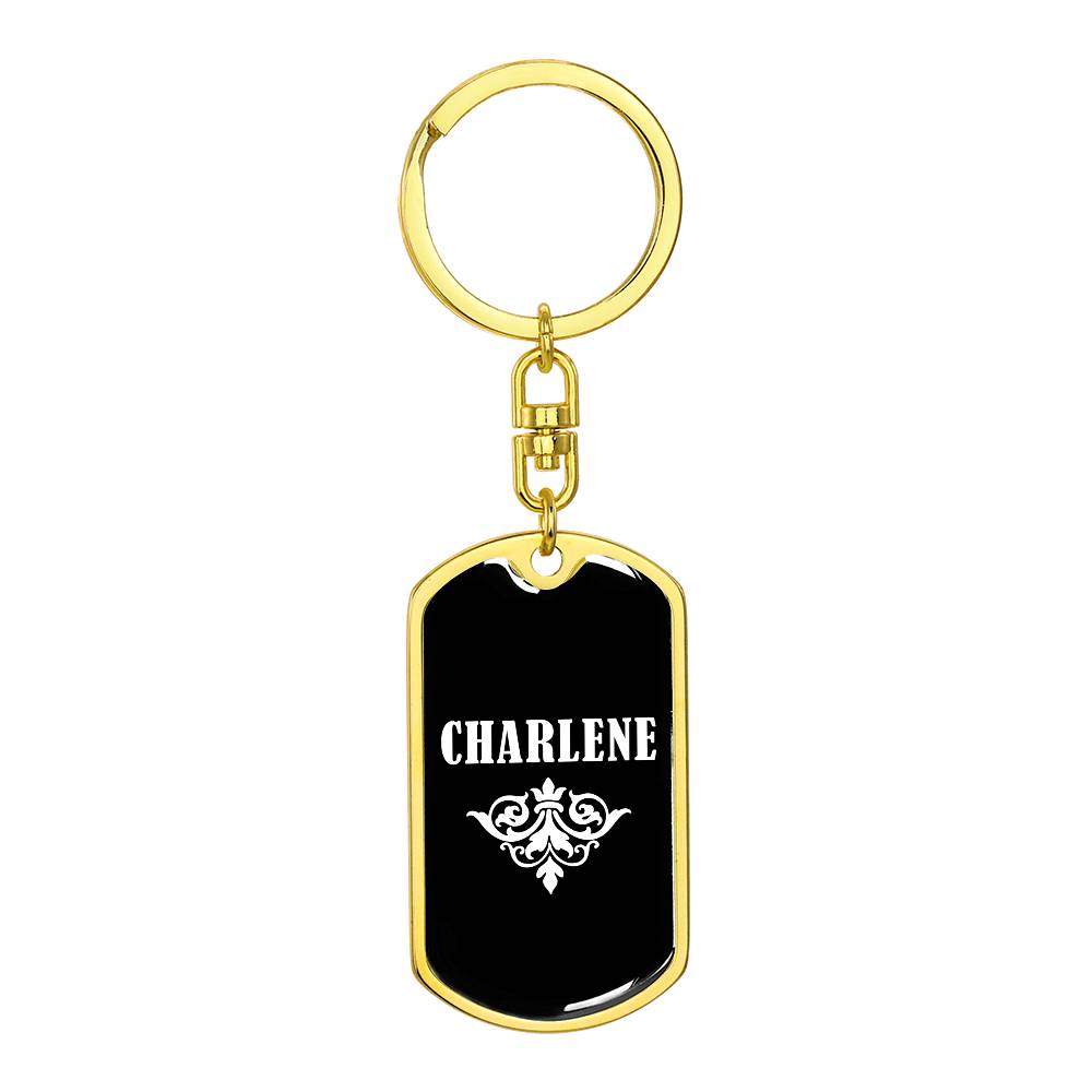 Charlene v03a - Luxury Dog Tag Keychain
