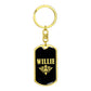 Willie v02a - Luxury Dog Tag Keychain